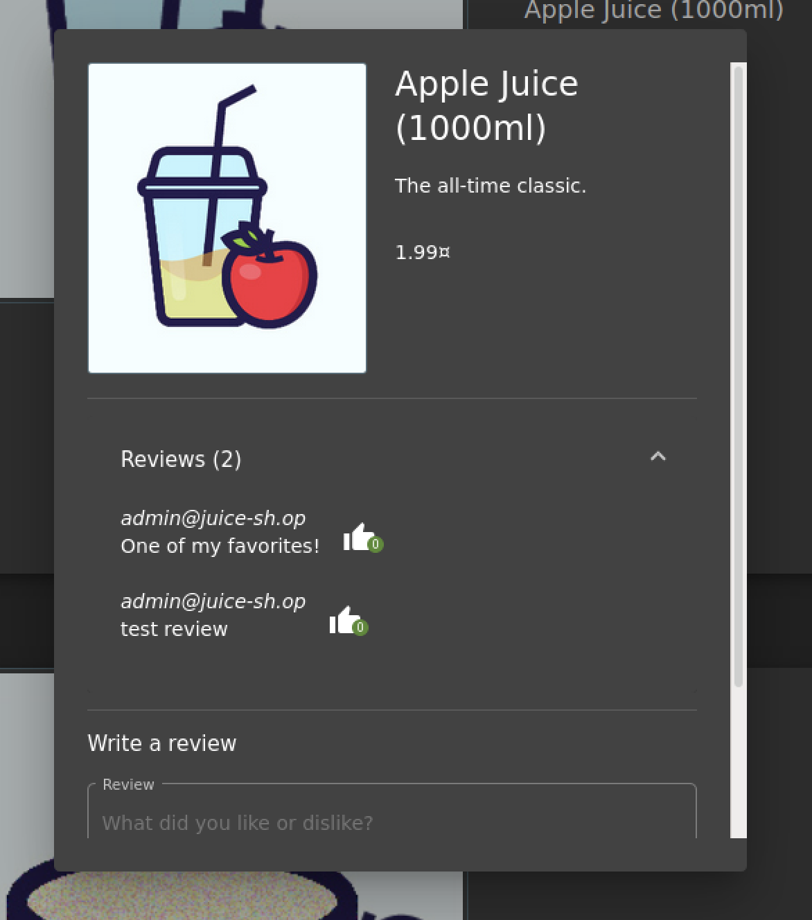 Review posted successfully