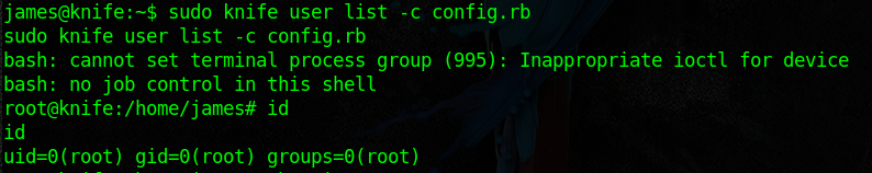 Knife command execution