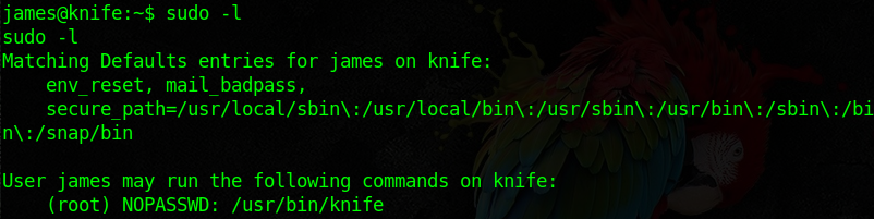 Sudo privileges list