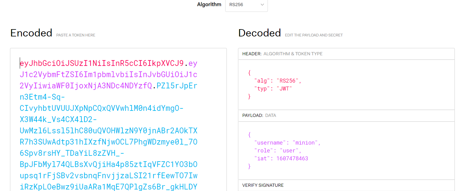 JWT.io analysis
